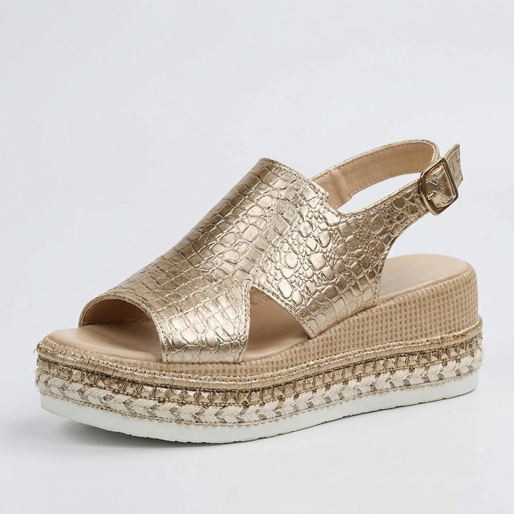 Glimmera - Sandalo con plateau e cinturino posteriore da donna