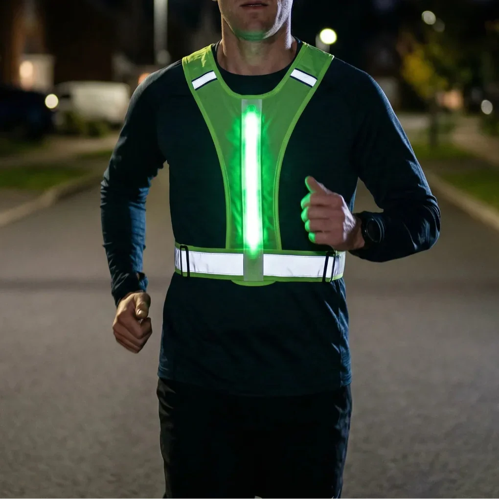 Glowstrap - Gilet da corsa riflettente a LED