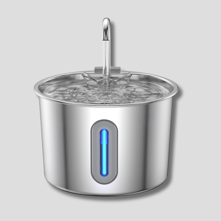 Fontana d’acqua in acciaio inox per gatti e cani di piccola taglia