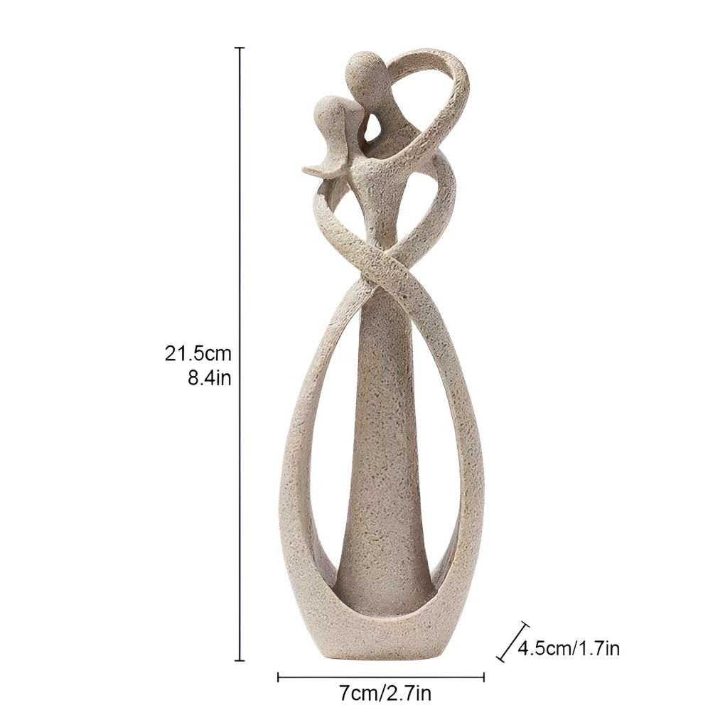 Scultura astratta di amore senza tempo