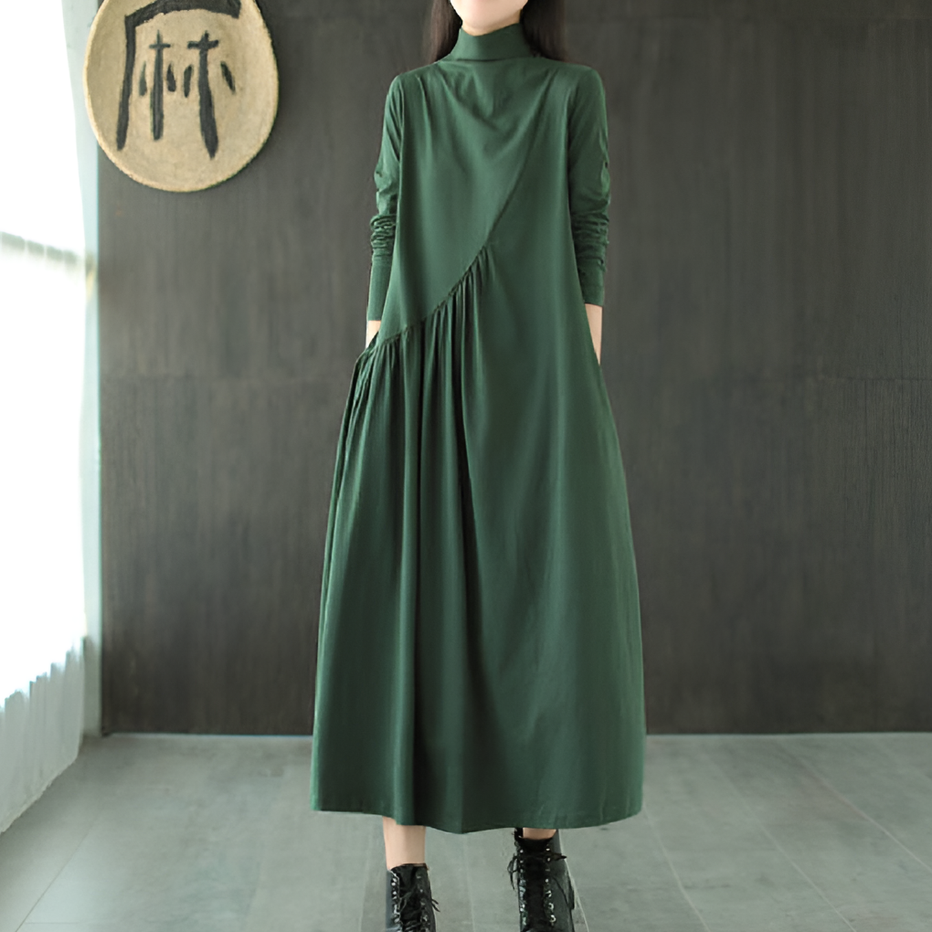 Maglia a mezza manica verde con scollo a V da donna
