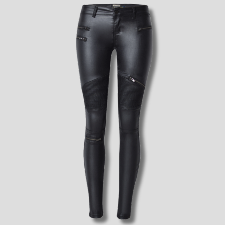 Pantaloni slim in similpelle da donna