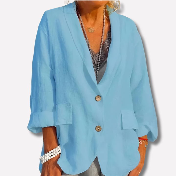 Blazer in lino da donna dal taglio rilassato