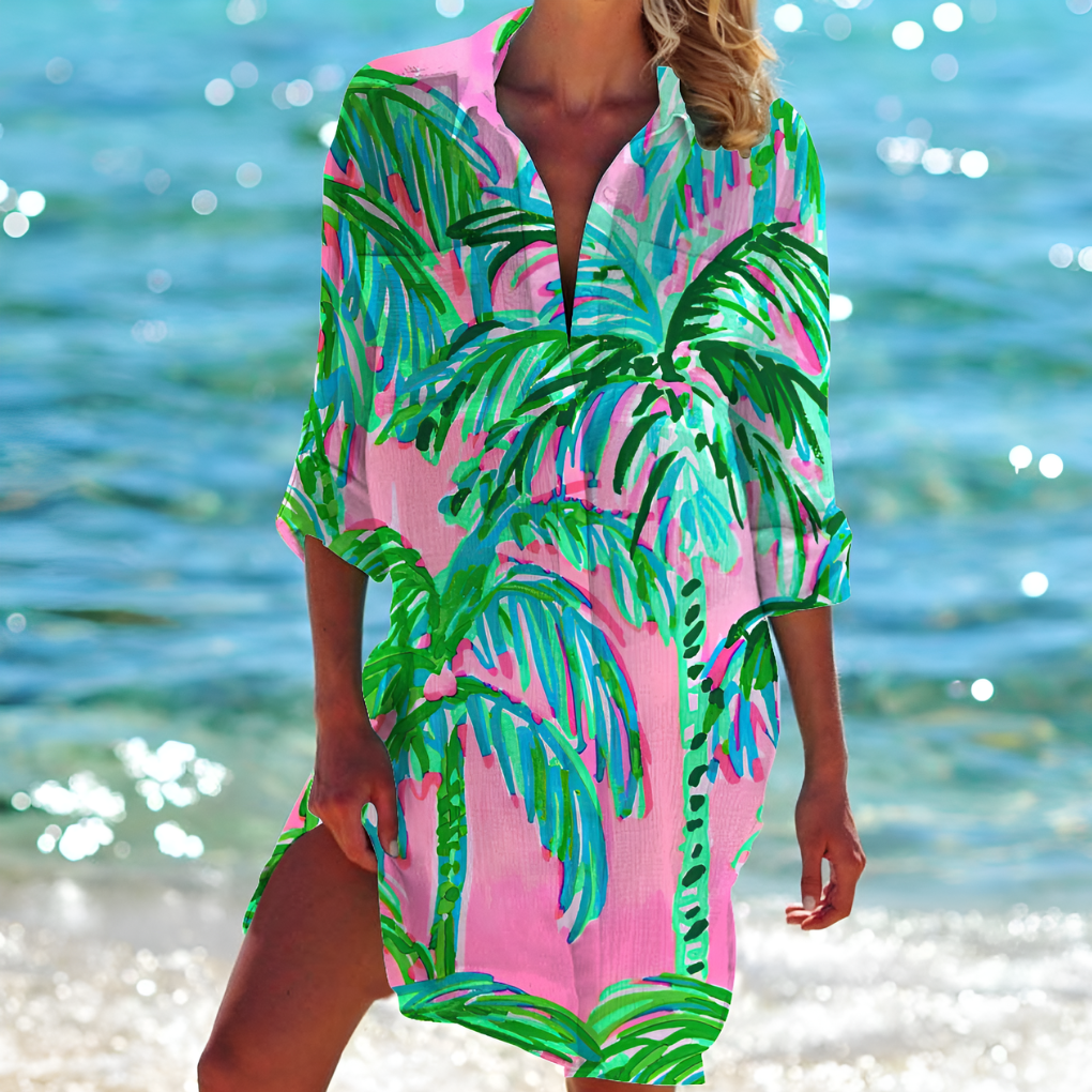 Abito corto in tessuto leggero e fluido Boho da donna