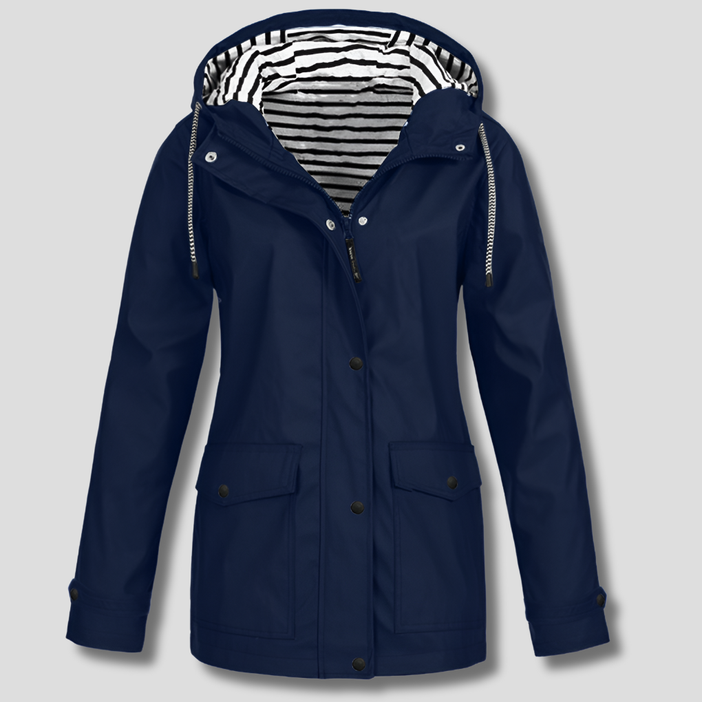 Chaqueta con capucha impermeable y antiviento para mujer