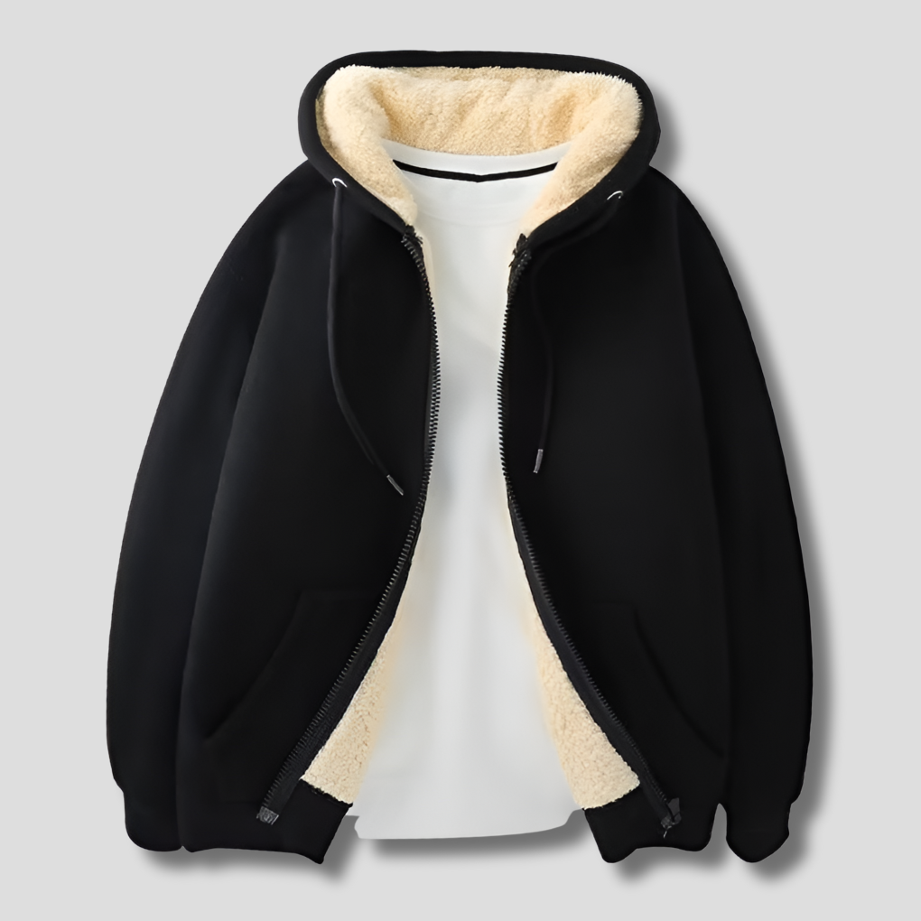 Men's winter jacket with hood and fleece lining Warmth