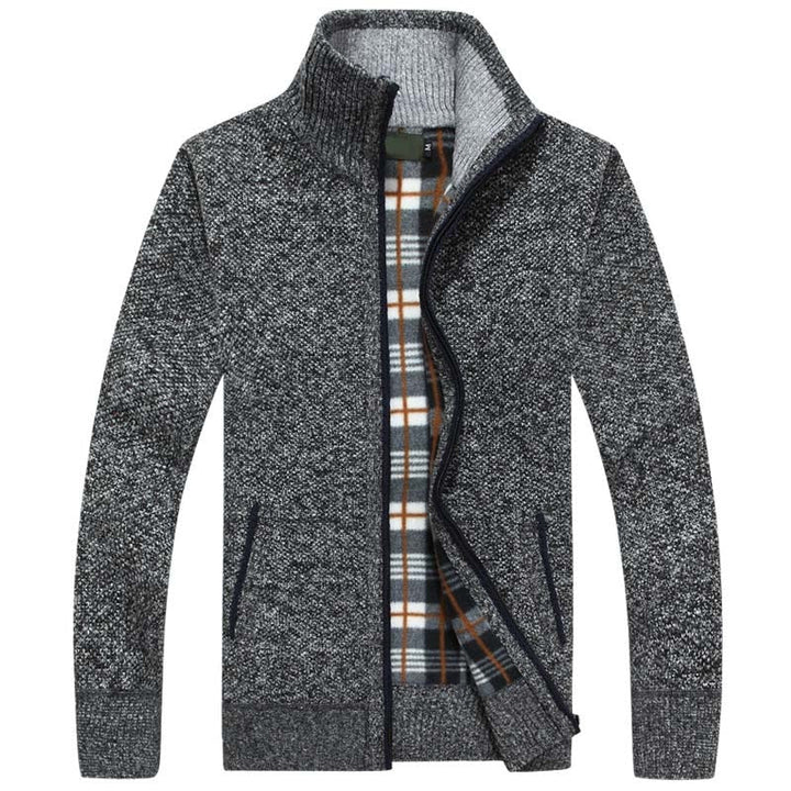 Knitted Men’s Sweater with Zipper for Warmth and Style