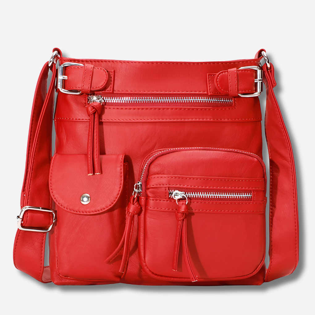 Borsa a tracolla multitasche in pelle da donna
