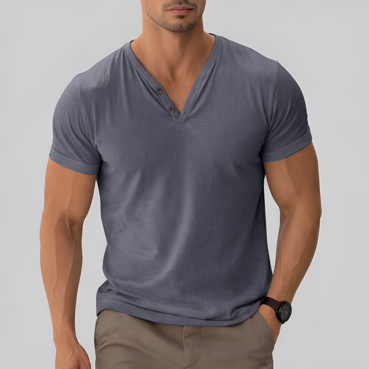 Classic men's shirt with V-neck