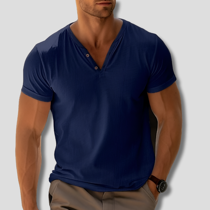 Classic men's shirt with V-neck
