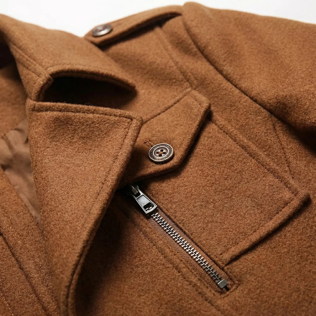 Halvorn - Cappotto da uomo strutturato a metà coscia