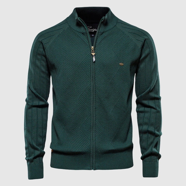 Cardigan con cerniera a collo alto da uomo
