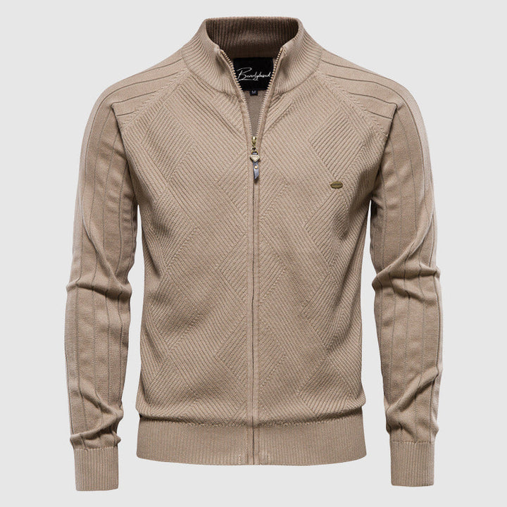 Cardigan con cerniera a collo alto da uomo