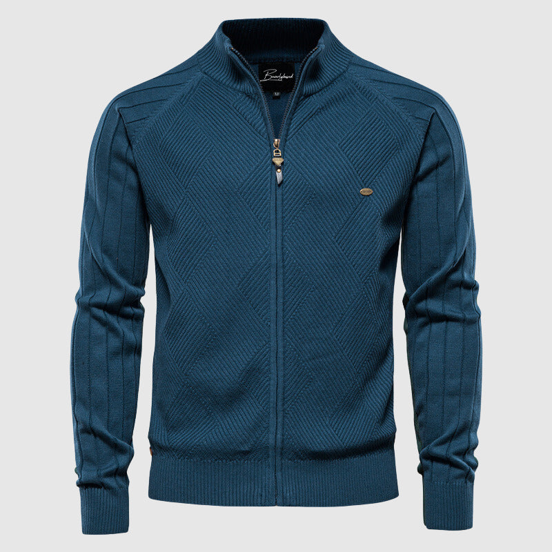 Cardigan con cerniera a collo alto da uomo