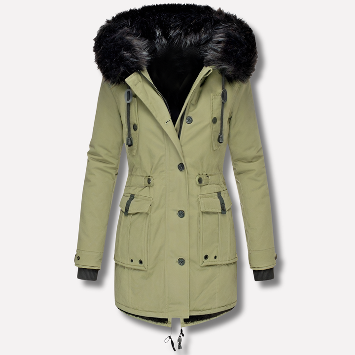 Chaqueta Parka para Mujer con Capucha y Bolsillos con Solapa