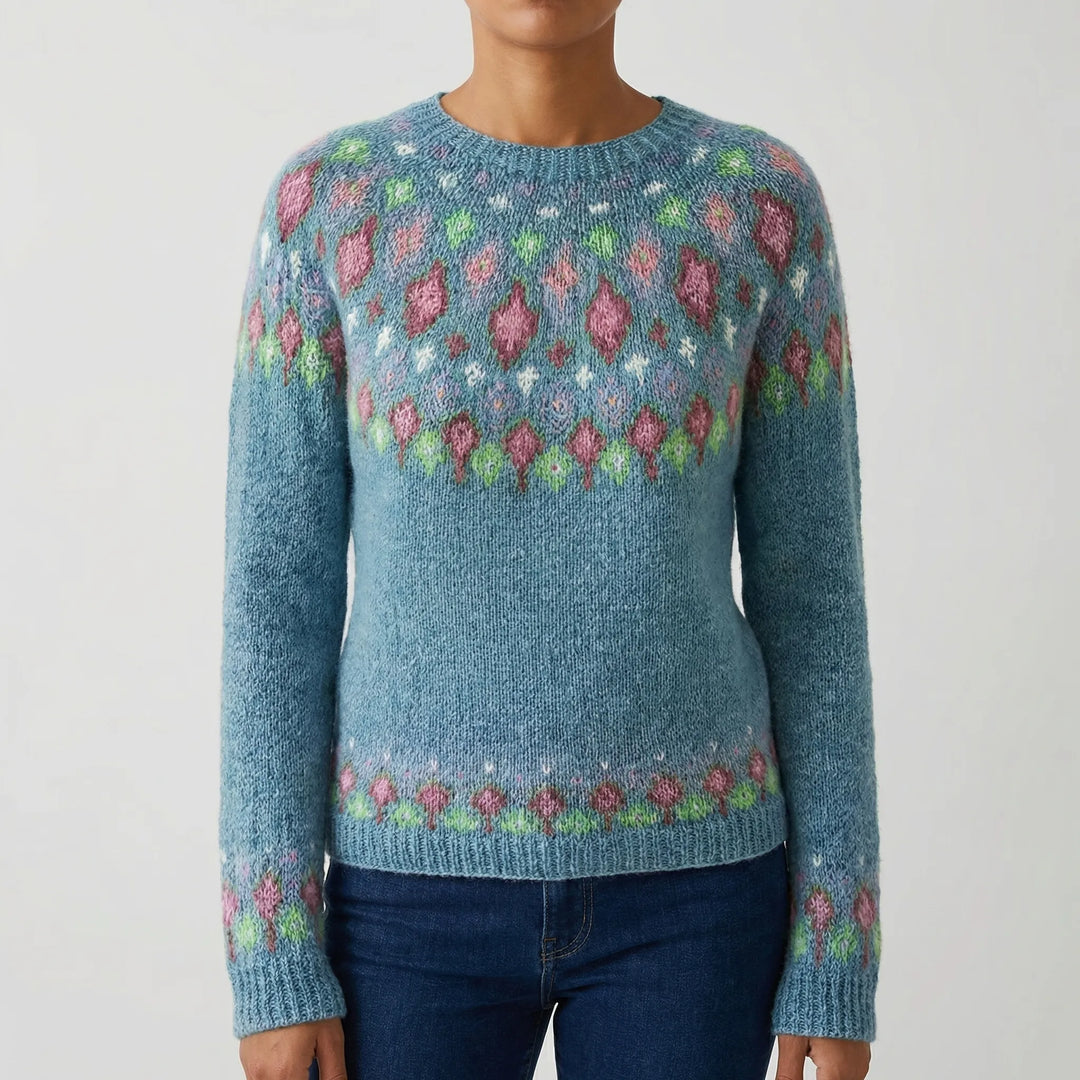Knitvara - Maglione girocollo con stampa Fair Isle