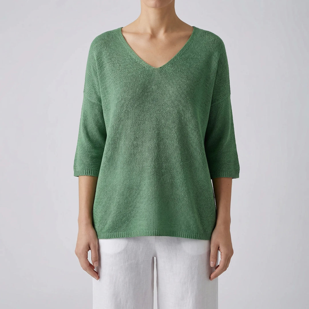 Knivara - Top in maglia con scollo a V da donna