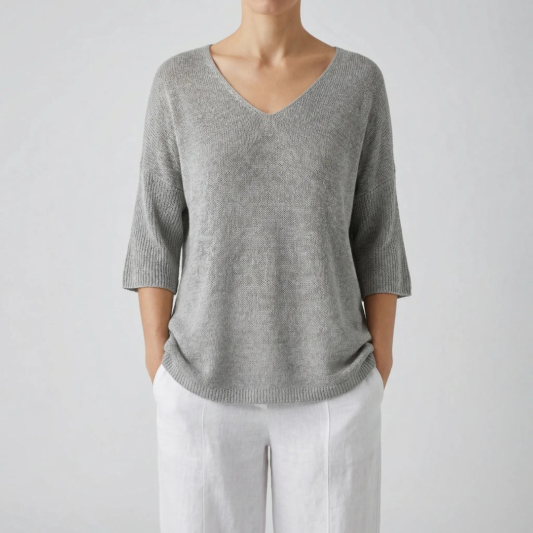 Knivara - Top in maglia con scollo a V da donna