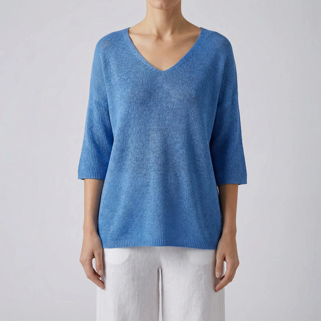 Knivara - Top in maglia con scollo a V da donna