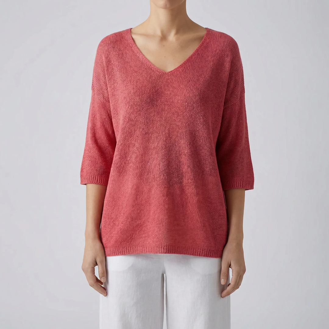 Knivara - Top in maglia con scollo a V da donna