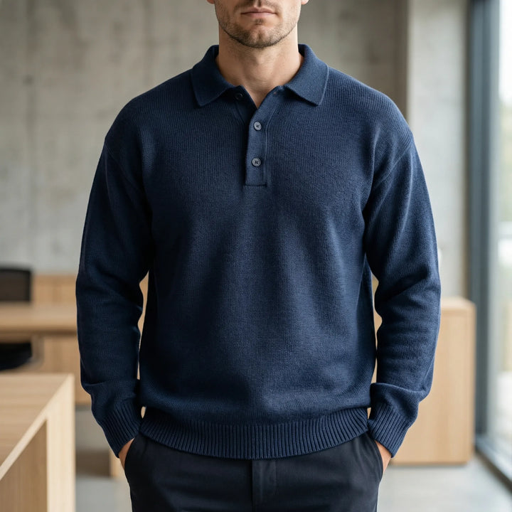 Krestol - Polo a maniche lunghe in maglia fine