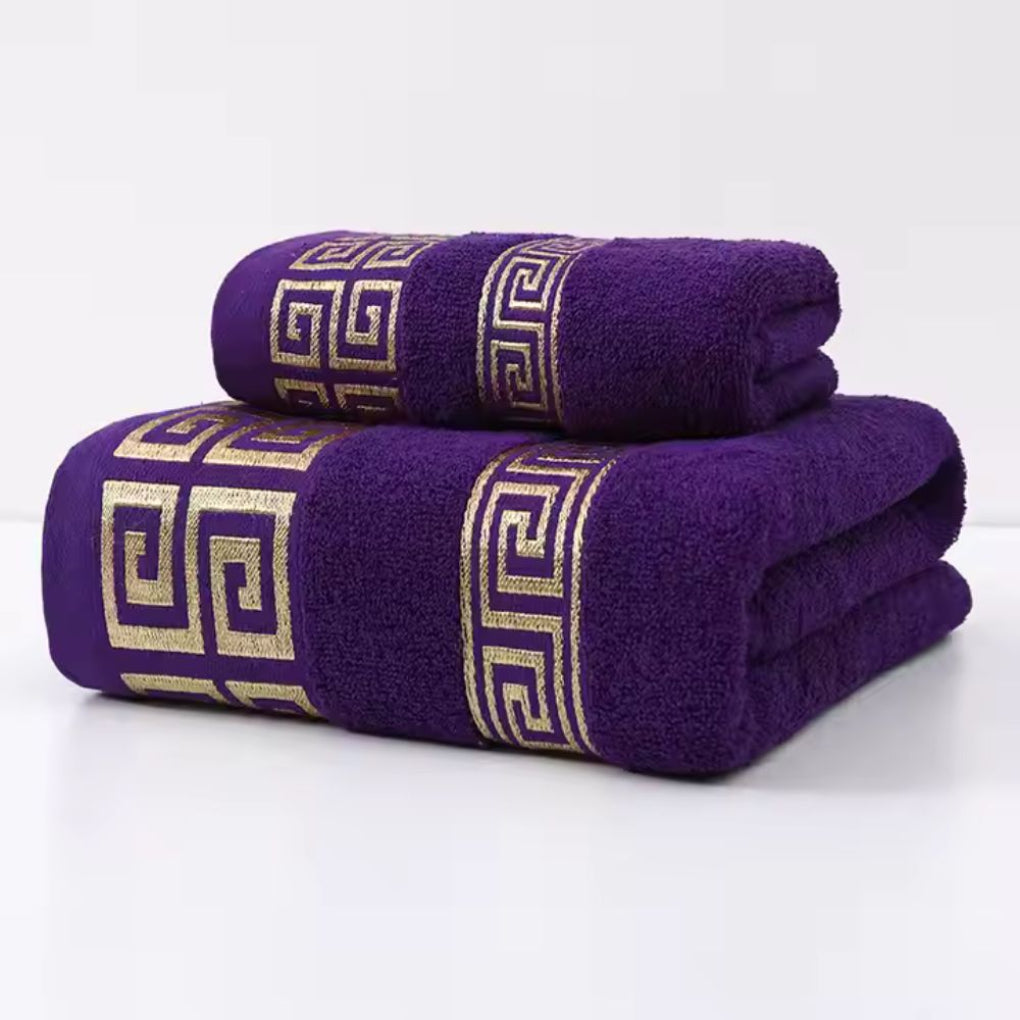 Set di asciugamani in cotone premium, confezione da 2