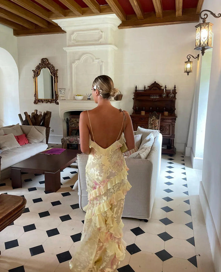 Long dress with ruffles for women