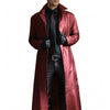 Long winter coat in faux leather for men