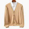 Cardigan da uomo con scollo a V e chiusura a bottoni – Strato classico in maglia