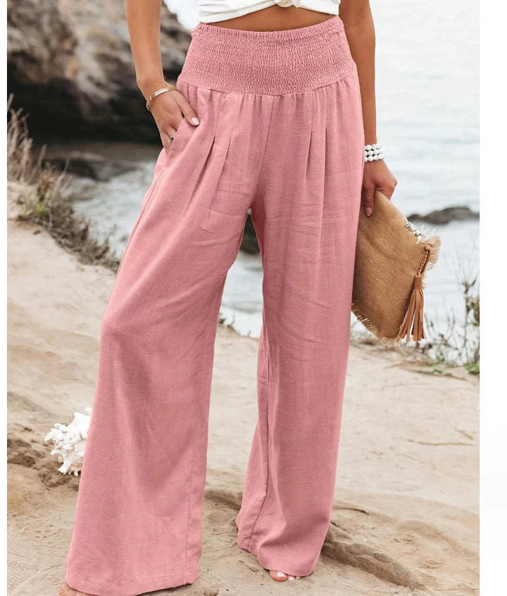 Elegant and stretchy wide-leg trousers for women