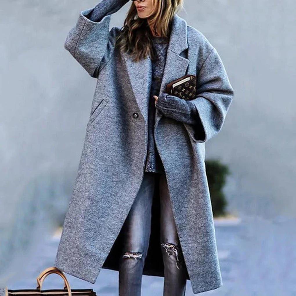 Elegante cappotto lungo autunnale
