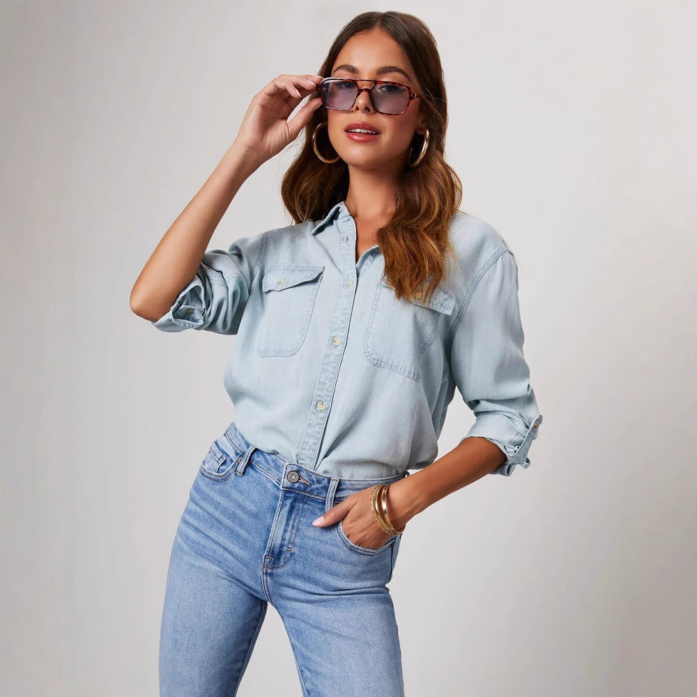 Camicia in denim vintage oversize