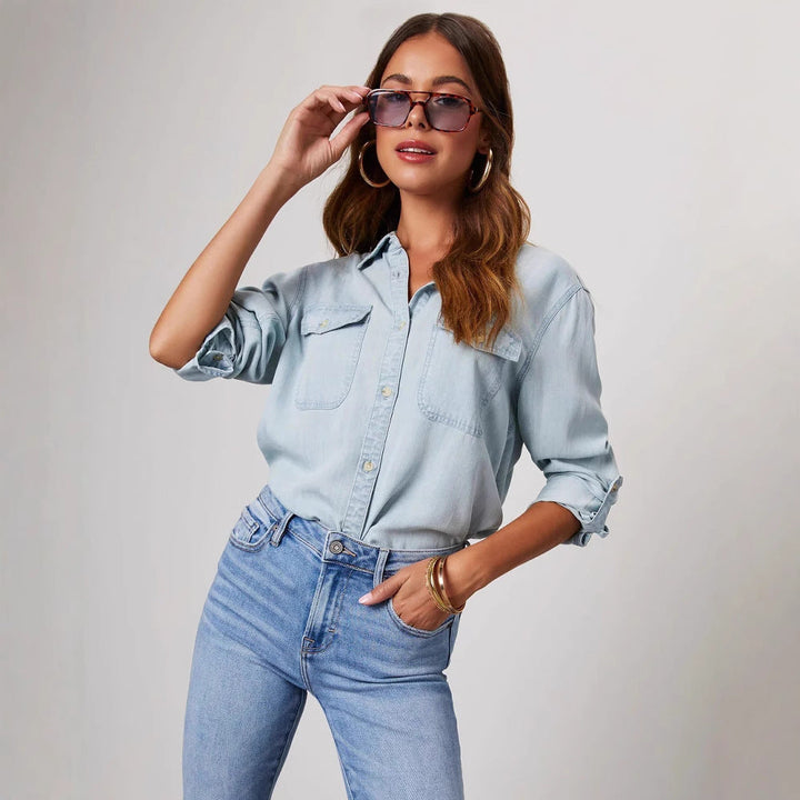 Camicia in denim vintage oversize