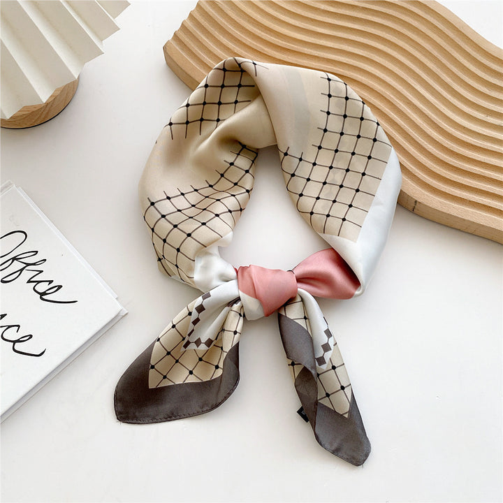 Printed satin scarf for women