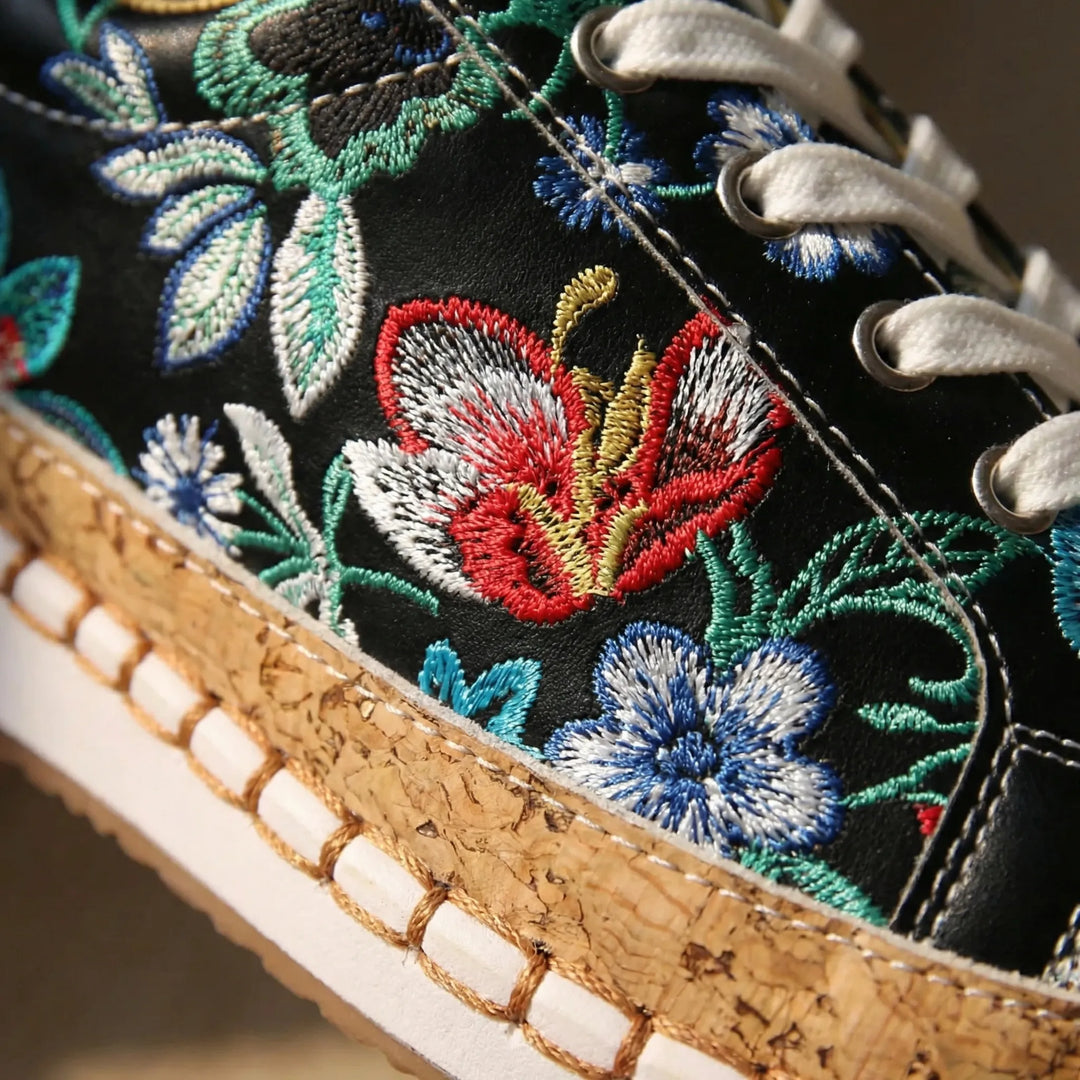 Petalace - Sneaker bassa stringata con stampa floreale