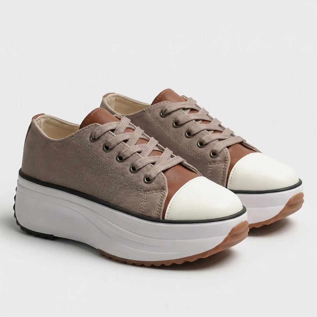 Platavy - Sneakers con plateau e lacci da donna