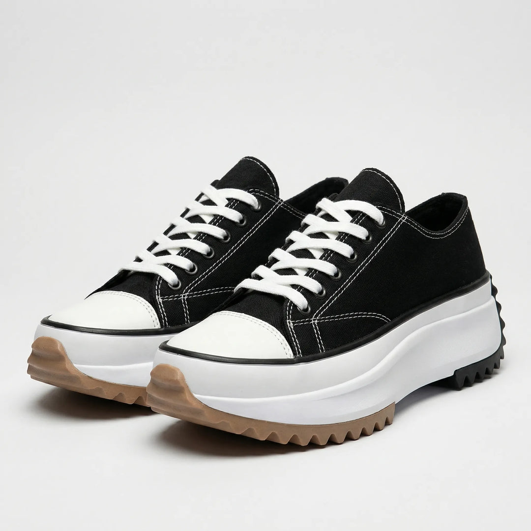 Platavy - Sneakers con plateau e lacci da donna