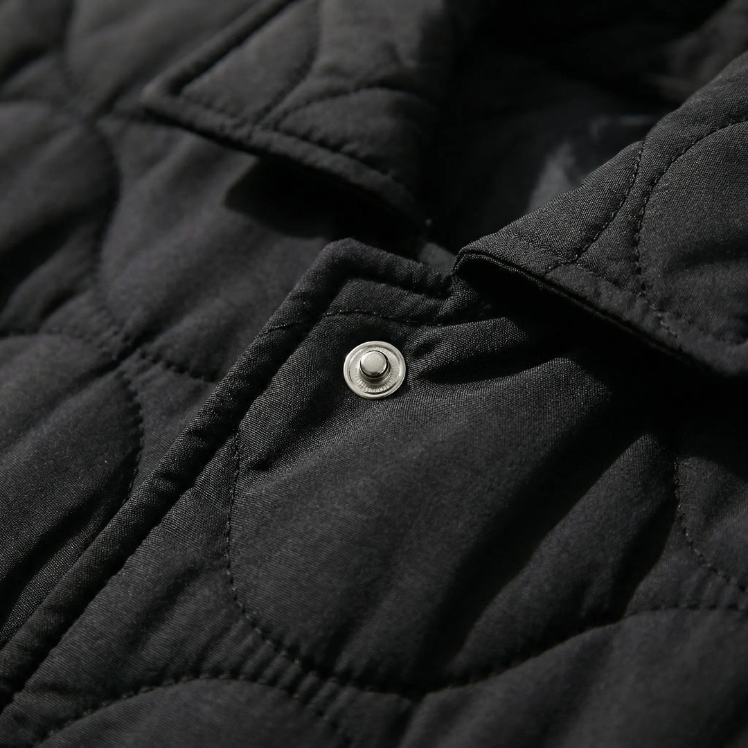 Quiltrova - Giacca-camicia trapuntata con bottoni a pressione per donna