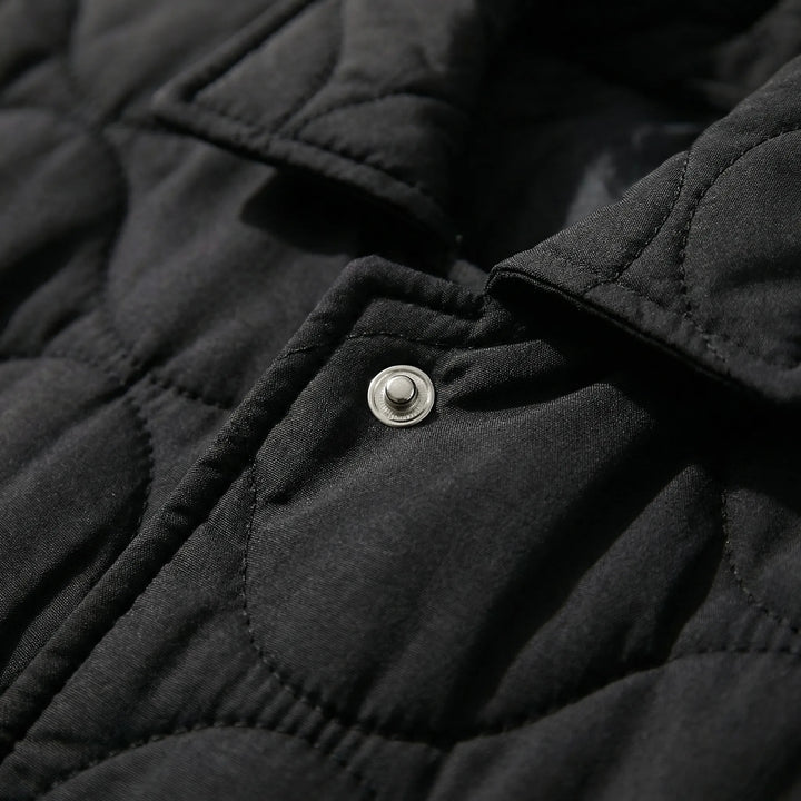 Quiltrova - Giacca-camicia trapuntata con bottoni a pressione per donna