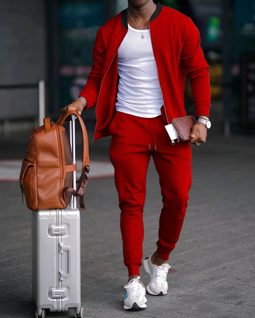 Set di Giacca e Pantaloni con Zip per Uomo