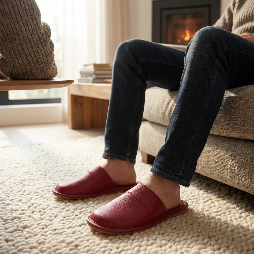 Restilo - Pantofola in pelle per interni slip-on