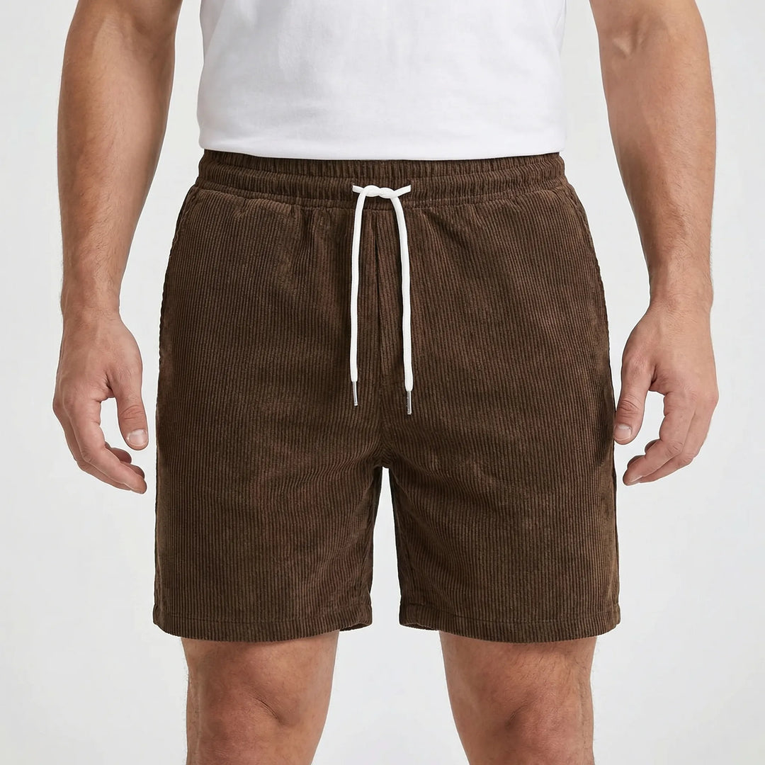 Ribvelo - Pantaloncini casual da uomo con texture a coste