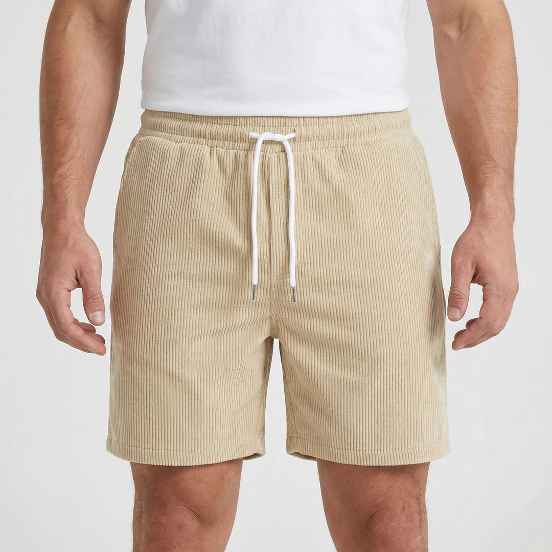 Ribvelo - Pantaloncini casual da uomo con texture a coste