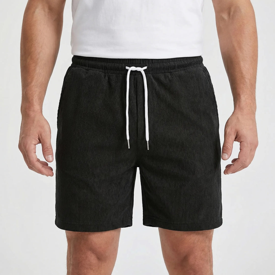 Ribvelo - Pantaloncini casual da uomo con texture a coste