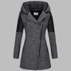 Cappotto invernale lungo con cappuccio da donna