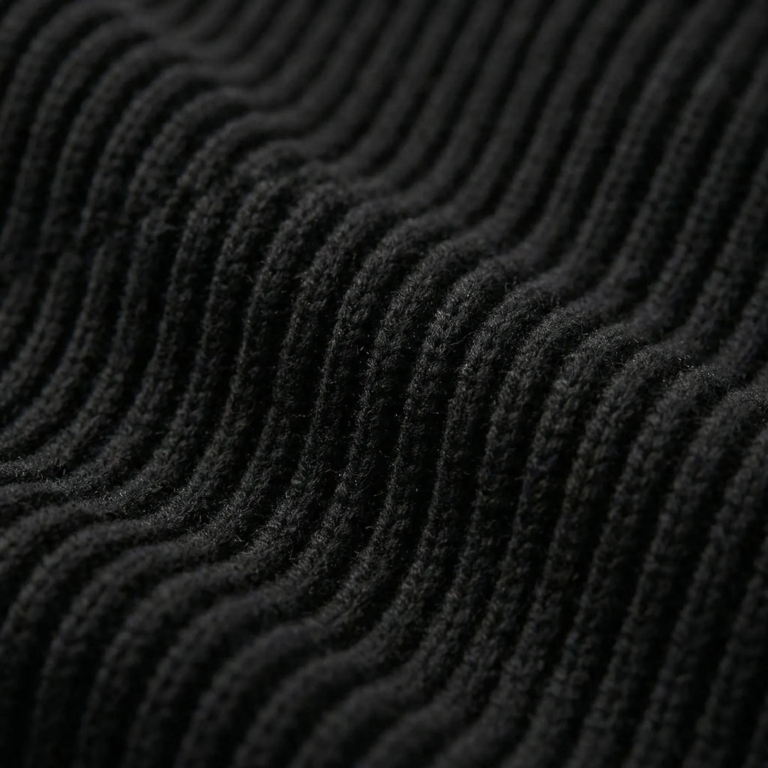 Rollnek - Maglione a collo alto a coste dalla vestibilità slim