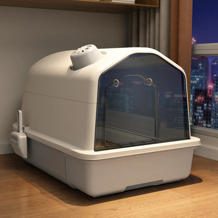 Spacious and odor-free litter box for your cat