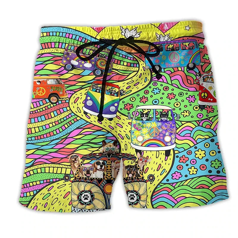 Pantaloncini da Bagno da Uomo con Stile Graffiti