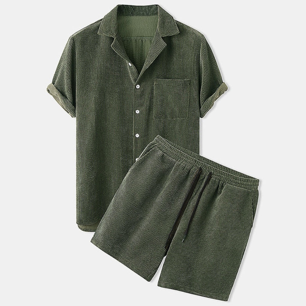 Set di Abbigliamento Estivo a Coste per Uomini