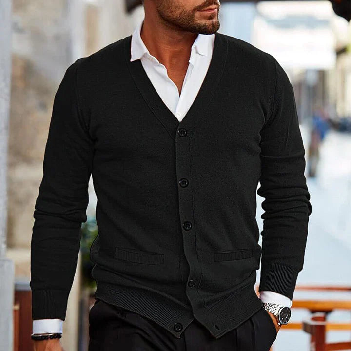 Maglione cardigan lavorato a maglia per uomo